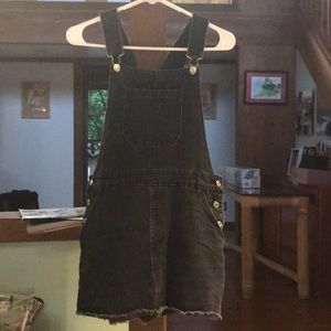 Black jeans skirt overalls